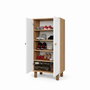 Hanah Home Ayka 1600-205 Armario Multiusos Blanco y Nogal